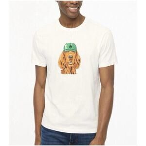 J.Crew Men’s XL Graphic Tee Dog in Shamrock Hat St. Patrick’s Irish NWT